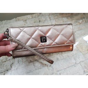 Quilted Wallet Clutch with Wrist Strap